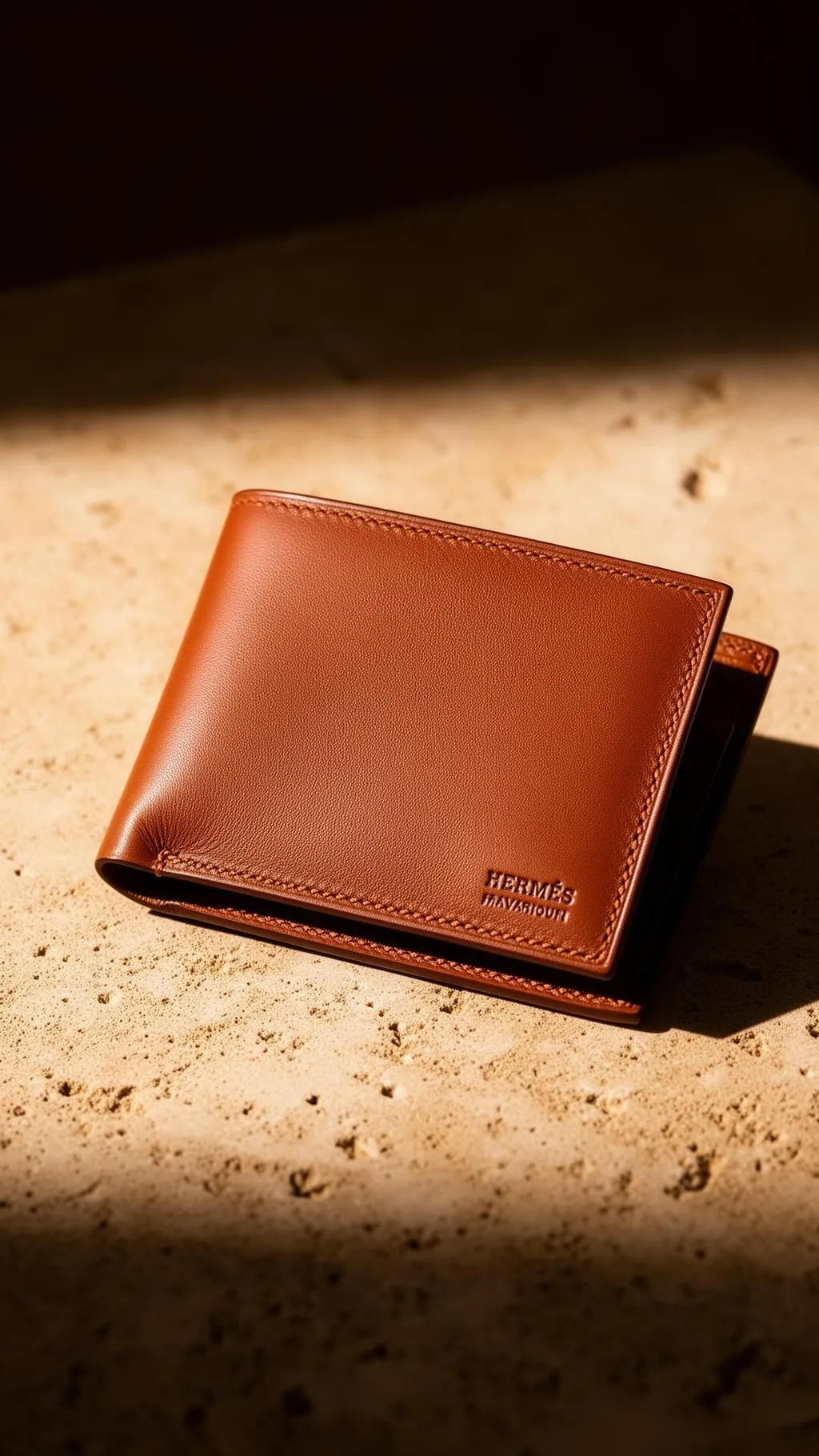 Portefeuille femme N°14 en cuir grainé corail